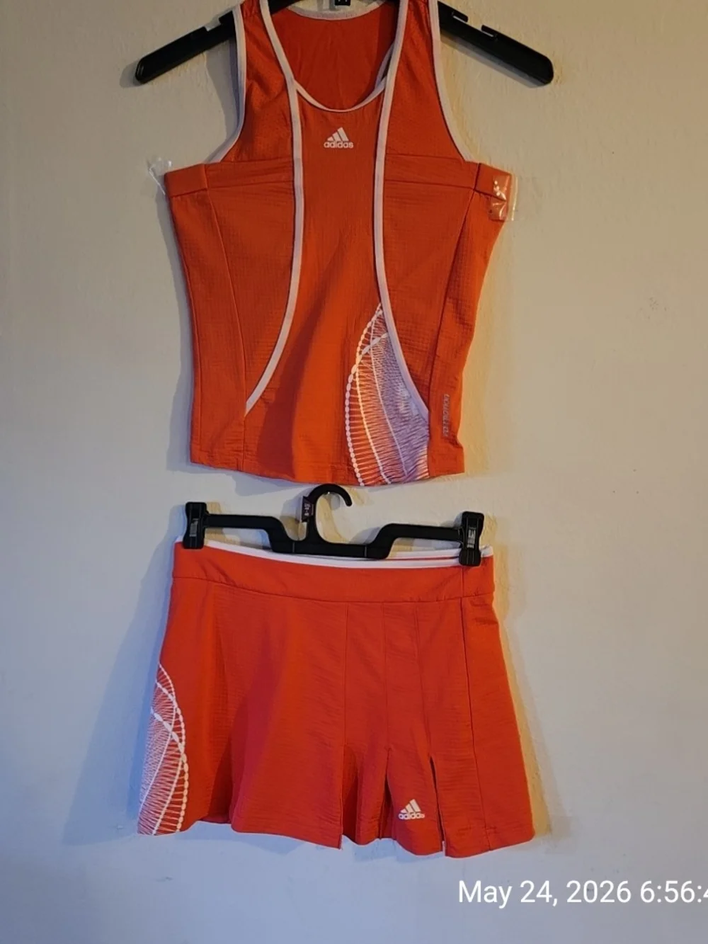 Adidas Orange Tennis Tank & Skirt Set - Picture 3 of 10